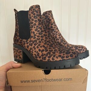 Cheeta print boot. New. Seven brand. Sz 9 (fits like 8.5)